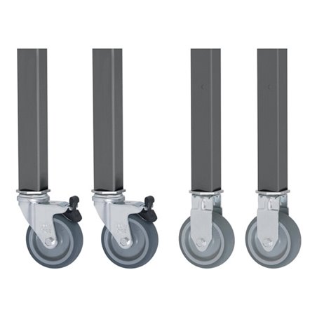 Rollensatz Ser.Jerry 2 Bock-/2Lenkrollen m.Festst.D.80mm f.Arbeitstische RAU