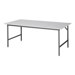 Arbeitstisch B2000xT1000xH800-850mm Arbeitsplatte Melamin Gestell anthr-metallic