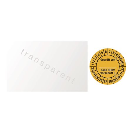 Mehrjahresprüfplakette B25xL60mm Geprüft n.DGUV3 23-32 Folie