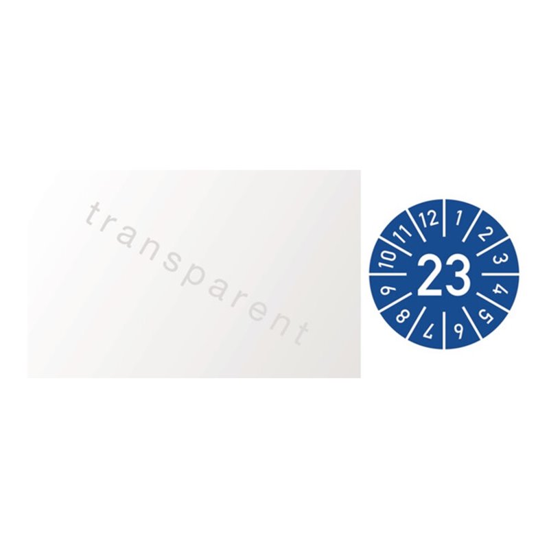 Einjahreskabelprüfplakette B25xL60mm J.2023 m.Monaten Folie