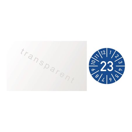 Einjahreskabelprüfplakette B25xL60mm J.2023 m.Monaten Folie