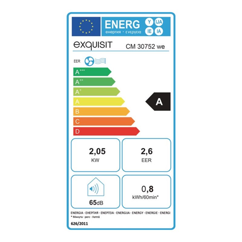 Raumklimagerät Exquisit CM 30752 we 2,1 kW 0,80 l/h weiß 50 m³