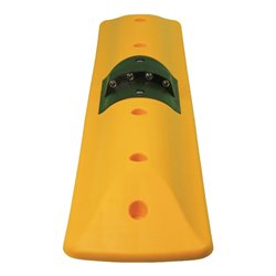 Leitschwelle L1000xB220xH70mm PPC gelb 4 refektierende Katzenaugen,beids.