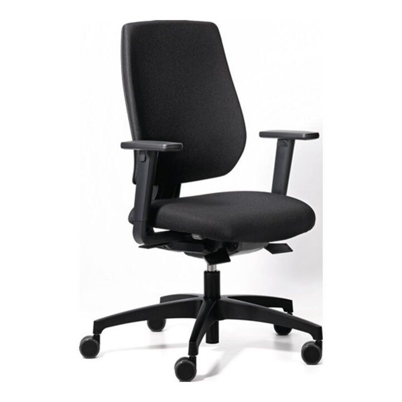 Bürodrehstuhl m.Synchrontechnik schwarz 390-510mm m.Armlehnen Trgf.110kg DAUPHIN