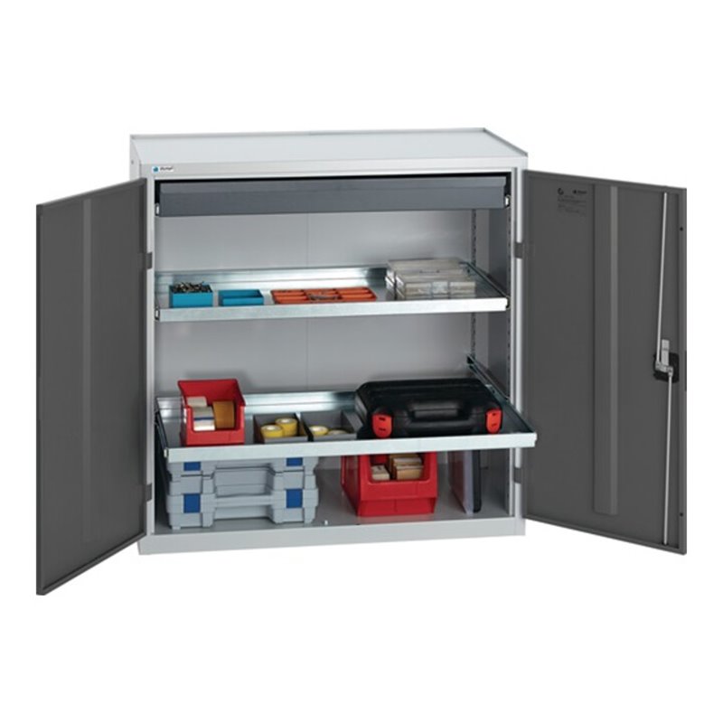 Werkzeug-/Beistellschrank H1000xB1000xT500mm 1Schubl.2BD grau/anthrazitgrau