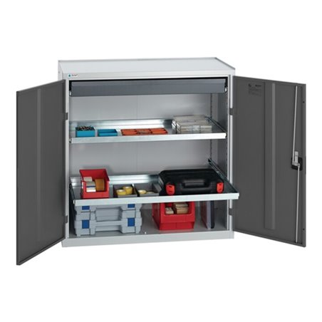 Werkzeug-/Beistellschrank H1000xB1000xT500mm 1Schubl.2BD grau/anthrazitgrau