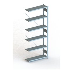 Meta Steckregal Anbauregal CLIP 100 S3 AR 6 Böden,verzinkt zerlegte Rahmen