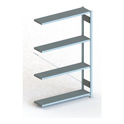 Meta Steckregal Anbauregal S3 CLIP 230 AR lichtgrau + 4 Böden