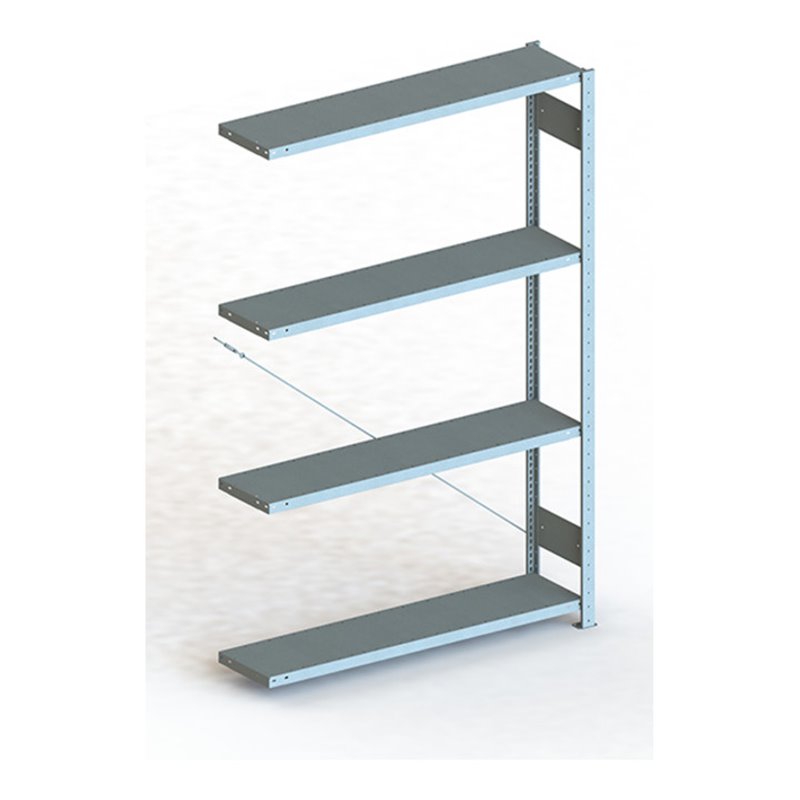 Meta Steckregal Anbauregal S3 CLIP 230 AR lichtgrau + 4 Böden