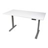 STIER Elektrisch höhenverstellbarer Schreibtisch TSR weiß/silber