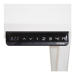 STIER Elektrisch höhenverstellbarer Schreibtisch TSR weiß/silber