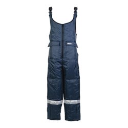 Planam Kühl-/Gefrierhaus-Latzhose marine, Innenfutter rot