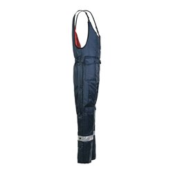 Planam Kühl-/Gefrierhaus-Latzhose marine, Innenfutter rot