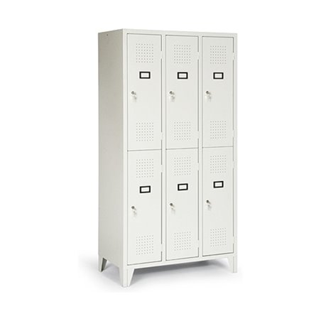 Portofino Kleiderschrank mit Füßen doppelstöckig mit 6 Fächern