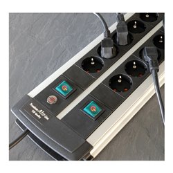 Brennenstuhl Premium-Alu-Line Technik Steckdosenleiste 12-fach Duo schwarz 3m H05VV-F 3G1,5 6-fach schaltbare Steckdosen