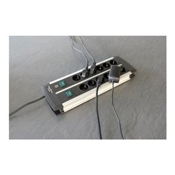 Brennenstuhl Premium-Alu-Line Technik Steckdosenleiste 12-fach Duo schwarz 3m H05VV-F 3G1,5 6-fach schaltbare Steckdosen