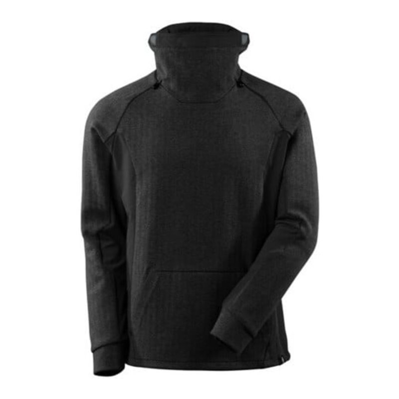 Mascot Sweatshirt mit regulierbaren Stehkragen Sweatshirt Schwarz-meliert/Schwarz
