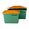 CEMO Streugutbehälter V mit Vandalismusdeckel mit Entnahme grün/orange