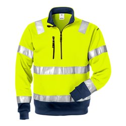 Fristads High Vis Zipper-Sweatshirt Kl. 3 728 SHV Dunkelblau (Herren)