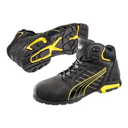 Puma Sicherheitsstiefel Amsterdam Mid, S3 SRC grau/gelb