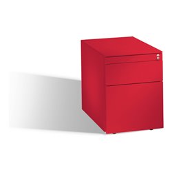 C+P Rollcontainer Asisto M/3/6 mit Hängerahmen Himbeerrot
