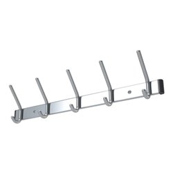 Wandgarderobe mit gebogenen Endabschlüssen, mit Hut/Mantelhaken, Aluminium