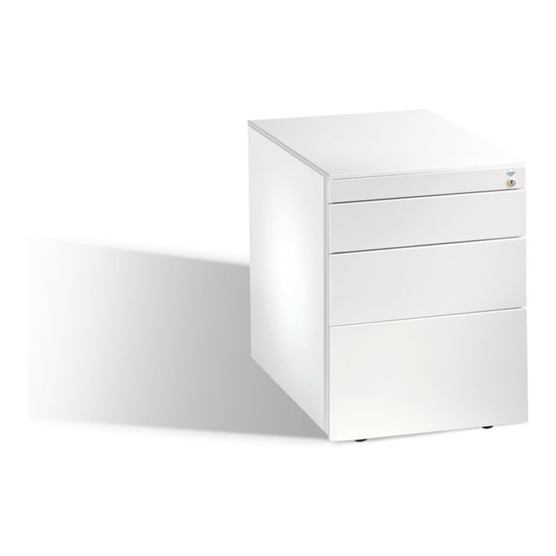 C+P Rollcontainer Asisto M/2/3/4 Front Reinweiß Korpus Reinweiß