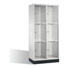 C+P Schließfachschrank Intro XL mit Acrylglastüren 6 Fächer Korpus Lichtgrau Zertifikat GS Ja