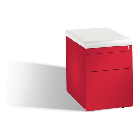 C+P Sitzcontainer Asisto M/3/6 mit Hängerahmen Himbeerrot