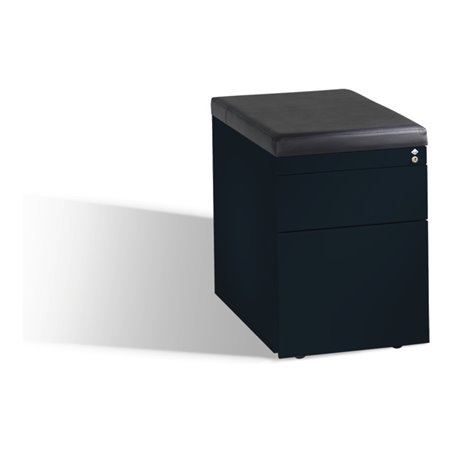 C+P Sitzcontainer Asisto M/3/6 mit Hängerahmen Schwarzgrau