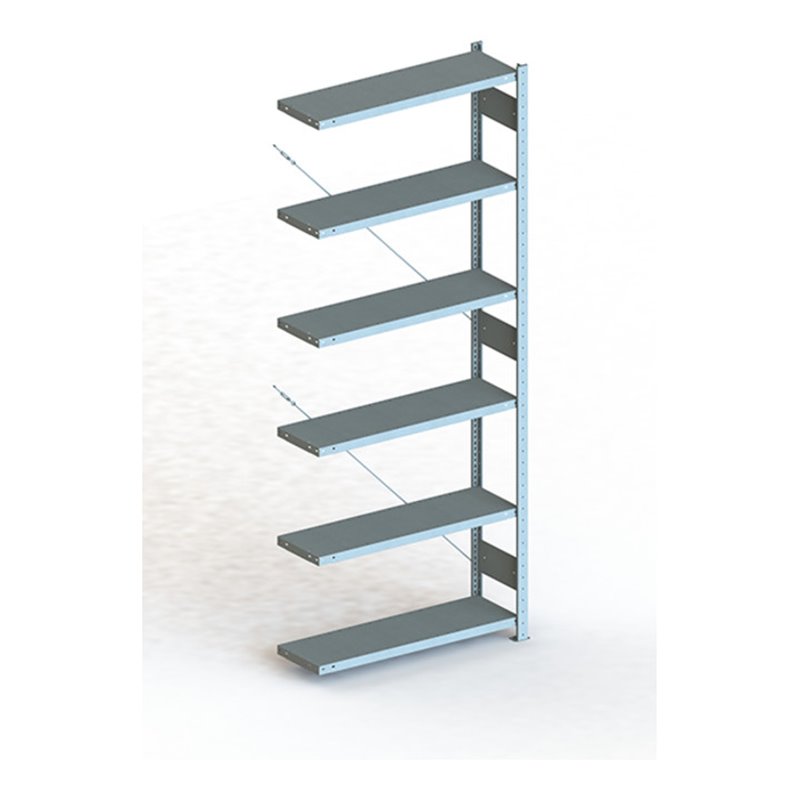 Meta Steckregal Anbauregal CLIP 100 S3 AR 6 Böden,lichtgrau zerlegte Rahmen