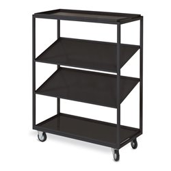 STIER Kommissionierwagen mit 2 geraden und 2 schrägen Böden HxT 1340x485 mm