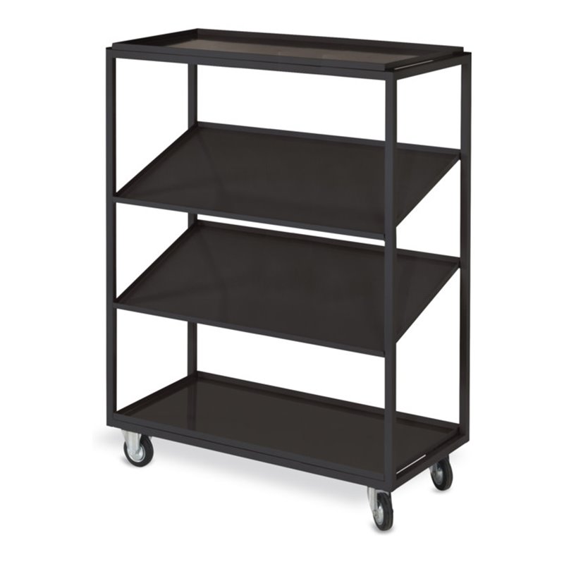 STIER Kommissionierwagen mit 2 geraden und 2 schrägen Böden HxT 1340x485 mm