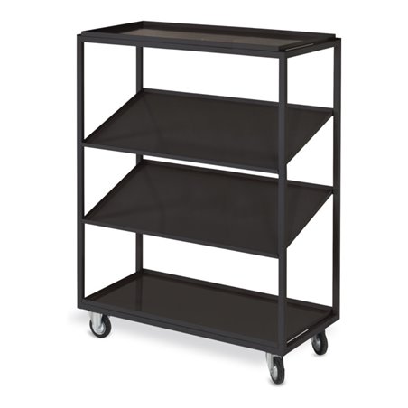 STIER Kommissionierwagen mit 2 geraden und 2 schrägen Böden HxT 1340x485 mm