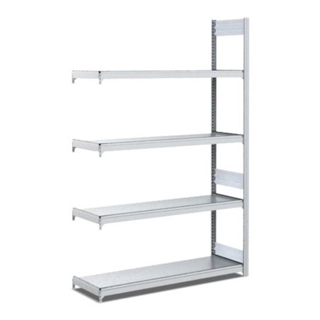 Bito Fachbodenregal, zweiseitige Nutzung, Beistellregal, Grundfeld, glanzverzinkt