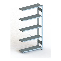 Meta Steckregal Anbauregal S3 CLIP 150 AR lichtgrau + 5 Böden