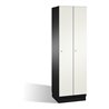 C+P Umkleidespind Cambio auf Sockel 2 Abteile Front Reinweiß Korpus Schwarzgrau