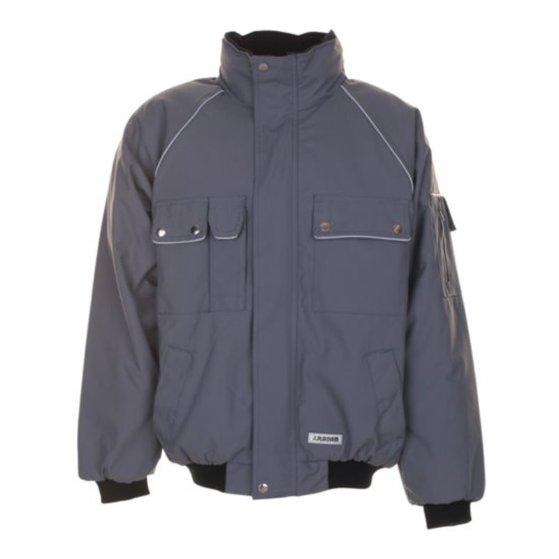 Planam Winter Blouson Canvas 320 grau/schwarz