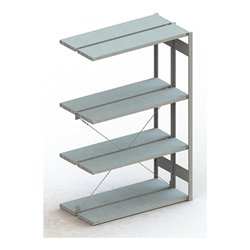 Meta Steckregal Anbauregal S3 CLIP 230 DAR verzinkt + 2 x 4 Böden