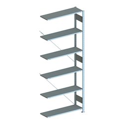 Meta Steckregal Anbauregal S3 CLIP 80 AR lichtgrau + 6 Böden