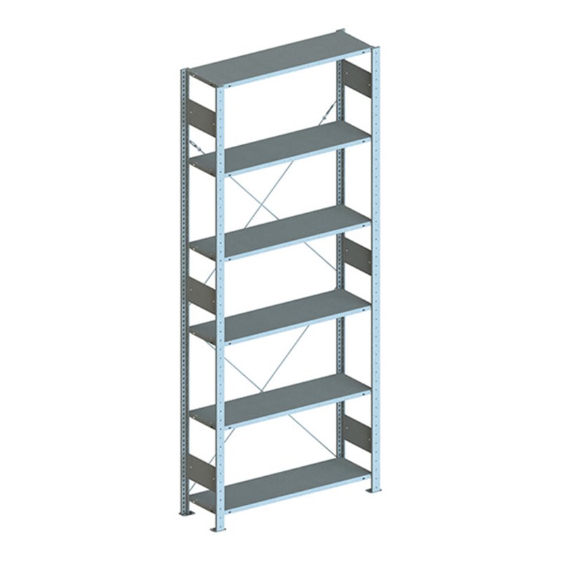 Meta Steckregal Anbauregal S3 CLIP 80 GR lichtgrau + 6 Böden