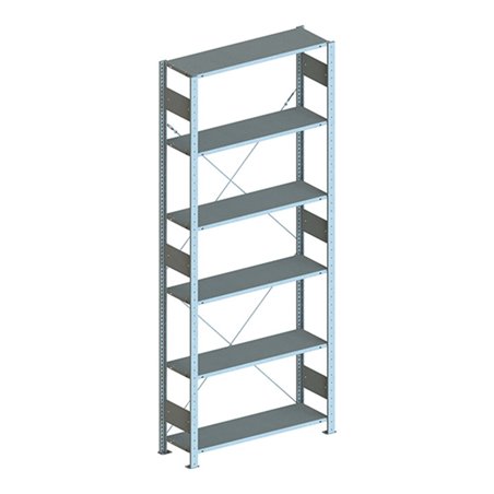 Meta Steckregal Anbauregal S3 CLIP 80 GR lichtgrau + 6 Böden