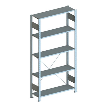Meta Steckregal Anbauregal S3 CLIP 80 GR verzinkt + 5 Böden
