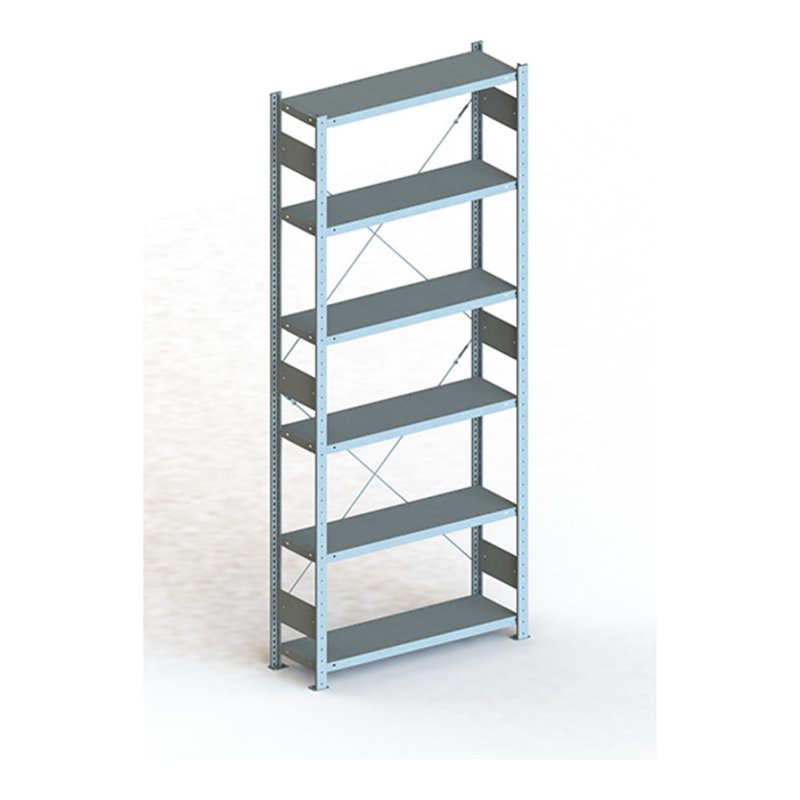 Meta Steckregal Grundregal CLIP 230 S3 GR 6 Böden,verzinkt zerlegte Rahmen