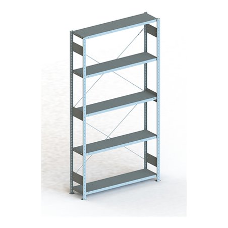 Meta Steckregal Grundregal S3 CLIP 230 GR lichtgrau + 5 Böden