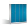 C+P Umkleidespind Classic auf Sockel 4 Abteile Front Lichtblau Korpus Lichtgrau