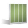 C+P Umkleidespind Classic auf Sockel 4 Abteile Front Resedagrün Korpus Lichtgrau