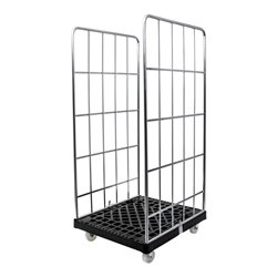 STIER Rollbehälter 2-seitig galvanisch verzinkt Kunstsoff-Rollplatte