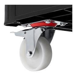 STIER Rollbehälter 3-seitig, galvanisch verzinkt, Kunststoff-Rollplatte