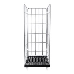 STIER Rollbehälter 3-seitig, galvanisch verzinkt, Kunststoff-Rollplatte